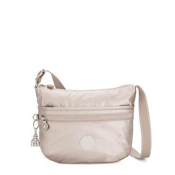 Kipling Arto Small Metallic Crossbody Táska Bézs | HU 1084YX